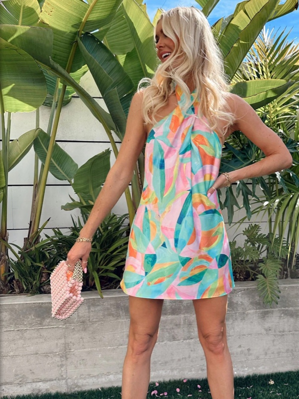 Show Me Your MuMu Multicolor Pastel Halter Mini Dress - Picture 3 of 7
